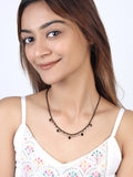 JHB Black Stone Black Bead Chain Short Mangalsutra Tanmaniya Necklaces For Women