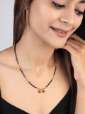 JHB Traditional Tanmaniya Designer Mangalsutra Black Beads Short Chain 2 pis combo For Women
