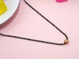 JHB Single Diamond Boll Pendant With Black Beads Chain Short Mangalsutra For Women's