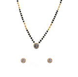 JHB AD Pendant Gift Set |Rakhi Rakshabandhan Gift for Sister Bhabhi, Gifts for Women & Girls | Mangalsutra With American Diamond, Traditional Black Bead Mangalsutra