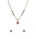 JHB AD Pendant Gift Set |Rakhi Rakshabandhan Gift for Sister Bhabhi, Gifts for Women & Girls | Mangalsutra With American Diamond, Traditional Black Bead Mangalsutra