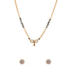 JHB AD Pendant Gift Set |Rakhi Rakshabandhan Gift for Sister Bhabhi, Gifts for Women & Girls | Mangalsutra With American Diamond, Traditional Black Bead Mangalsutra