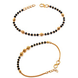 JHB Golden Gold-Plated Brass Bracelet 2 pis Combo for Women