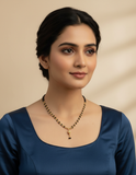 JHB 20 inch jewellery's Traditional Temple Forming One Gram Gold Stylish Maharashtrian Set Tanmaniya Black Vati Mangalsutra For Women