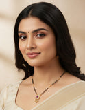 JHB Diamond Mangalsutra With Chain short Length ruby stone Traditional Black Bead Mangalsutra for women
