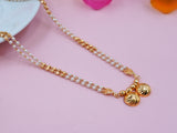 JHB 24 inch jewellery's Traditional Temple Forming One Gram Gold Stylish Maharashtrian Wati Mangal sutra Set Tanmaniya Pearl Mangalsutra For Women