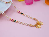 JHB 24 inch jewellery's Traditional Temple Forming One Gram Gold Stylish Maharashtrian Wati Mangal sutra Set Tanmaniya Pearl Mangalsutra For Women