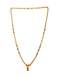 JHB Gold Plated Bead And Multy Colour Crystal Short Chain For Girls And Women