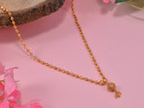 JHB Gold Plated Stylish Single Diamond Chain Neck Designer 18 inch MATARMALA Handmade Real Look Design Beauty Pave Natural Jewelry for Women Girls