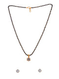 JHB AD Pendant Gift Set |Rakhi Rakshabandhan Gift for Sister Bhabhi, Gifts for Women & Girls | Mangalsutra With American Diamond, Traditional Black Bead Mangalsutra