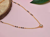 JHB Black Stone Black Bead Chain Short Mangalsutra Tanmaniya Necklace