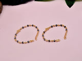 JHB Baby Bracelet Crystal Nazariya Brass Bangle/Bracelet For Kids for Baby Girls & Baby Boys(Black & Golden)