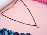 JHB AD Pendant Gift Set |Rakhi Rakshabandhan Gift for Sister Bhabhi, Gifts for Women & Girls | Mangalsutra With American Diamond, Traditional Black Bead Mangalsutra