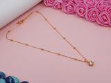 JHB Cubic Zirconia Diamond Boll Pendant Short Chain For Women's and Girl's