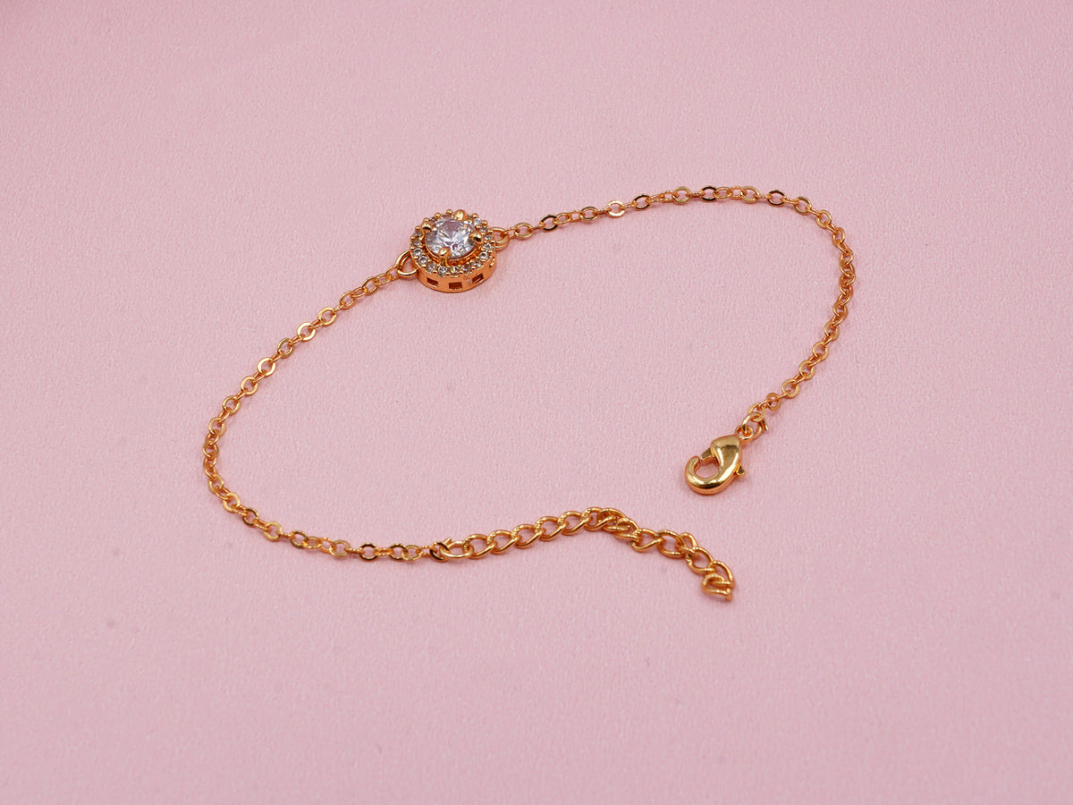 JHB Cubic Zirconia Diamond Adjustable Bracelet for Women & Girls Jewelry for Gift