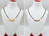 JHB Traditional Tanmaniya Designer Mangalsutra Black Beads Short Chain 2 pis combo For Women