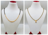 JHB Traditional Tanmaniya Designer Mangalsutra Black Beads Short Chain 2 pis combo For Women