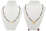 JHB Traditional Tanmaniya Designer Mangalsutra Black Beads Short Chain 2 pis combo For Women