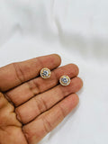 JHB Princess Cut Cubic Zirconia Stud Earrings, Gold Plated, Crystal Clear for Women or Girls