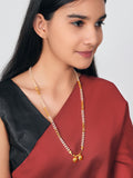 JHB 24 inch jewellery's Traditional Temple Forming One Gram Gold Stylish Maharashtrian Wati Mangal sutra Set Tanmaniya Pearl Mangalsutra For Women