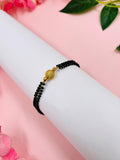 JHB Gold Plated Black Bead Mangalsutra And Bracelet Combo For Women