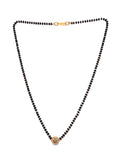 JHB Single Diamond Boll Pendant With Black Beads Chain Short Mangalsutra For Women's