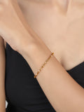 JHB Golden Gold-Plated Brass Bracelet 2 pis Combo for Women (Golden Bead Bracelet + Black Bead Hand Mangalsutra Bracelet)