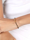 JHB Bangle Style Beautiful Latest Trend Metal & Brass Artificial Hand Mangalsutra Bracelet for Women