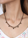 JHB Black Stone Black Bead Chain Short Mangalsutra Tanmaniya Necklaces For Women