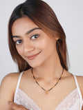 JHB Traditional Tanmaniya Designer Mangalsutra Black Beads Short Chain 2 pis combo For Women