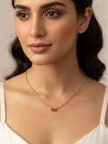JHB Gold Plated Ruby Diamond Chain Neck Designer 18 inch MATARMALA Handmade Real Look Design Beauty Pave Natural Jewelry for Women Girls