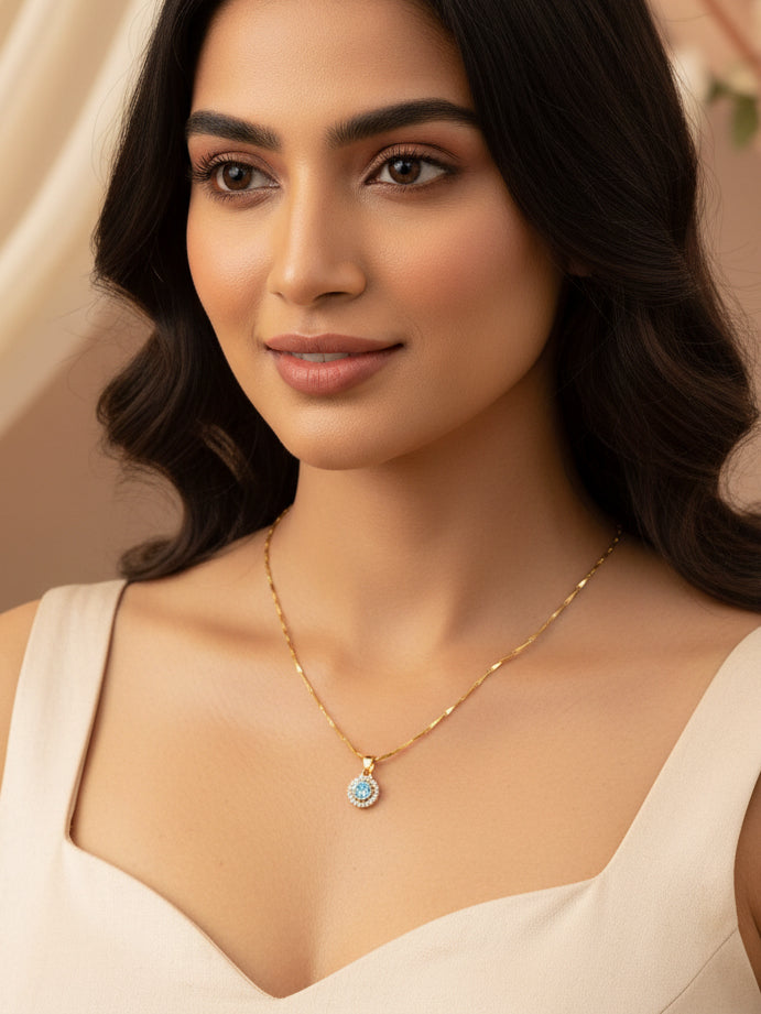JHB Stylish Diamond Pendant Necklace For Women With Extendable Chain