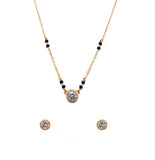 JHB AD Pendant Gift Set |Rakhi Rakshabandhan Gift for Sister Bhabhi, Gifts for Women & Girls | Mangalsutra With American Diamond, Traditional Black Bead Mangalsutra