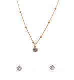 JHB Jewellery Gold Plated American Diamond necklace for girls Pendant Set/Necklace Set with Earrings for Girls and Women