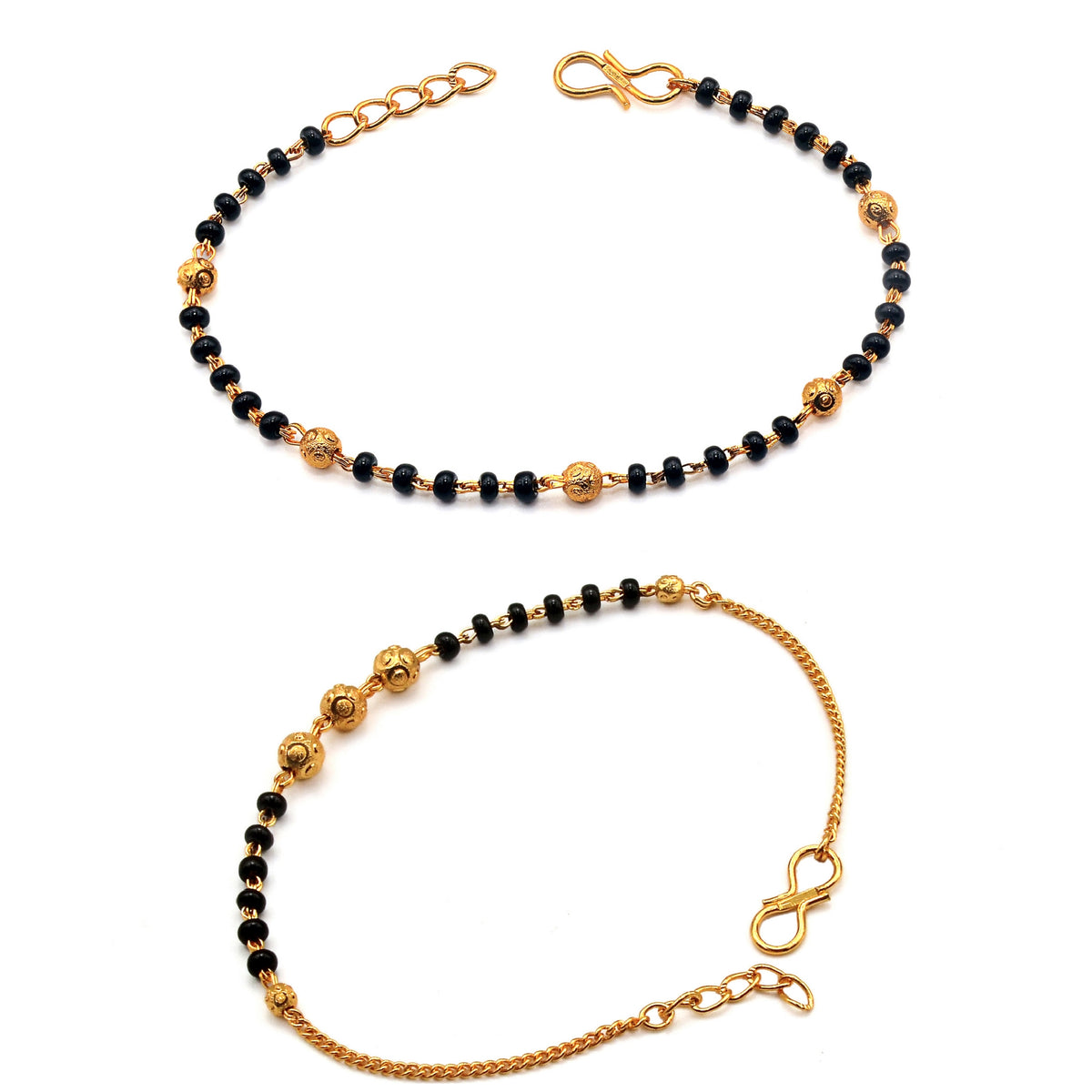 JHB Golden Gold-Plated Brass Bracelet 2 pis Combo for Women