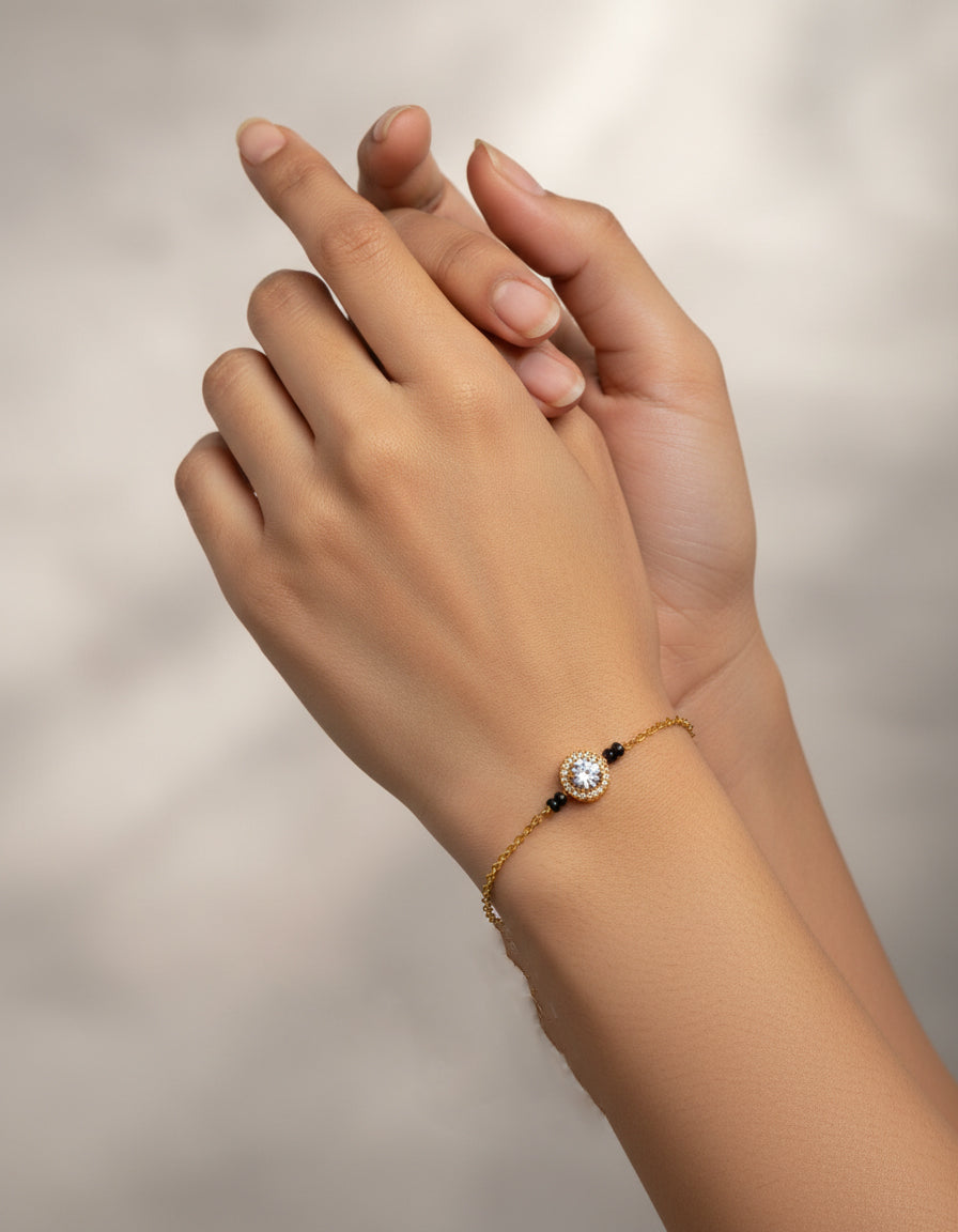 JHB Cubic Zirconia Diamond Adjustable Bracelet for Women & Girls Jewelry for Gift