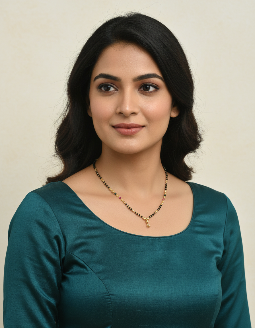 JHB Multycolour Necklace Black Beads Mangalsutra/Tanmaniya/Nallapusalu/Mangalsutr for Women