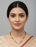 JHB AD Pendant Gift Set |Rakhi Rakshabandhan Gift for Sister Bhabhi, Gifts for Women & Girls | Mangalsutra With American Diamond, Traditional Black Bead Mangalsutra