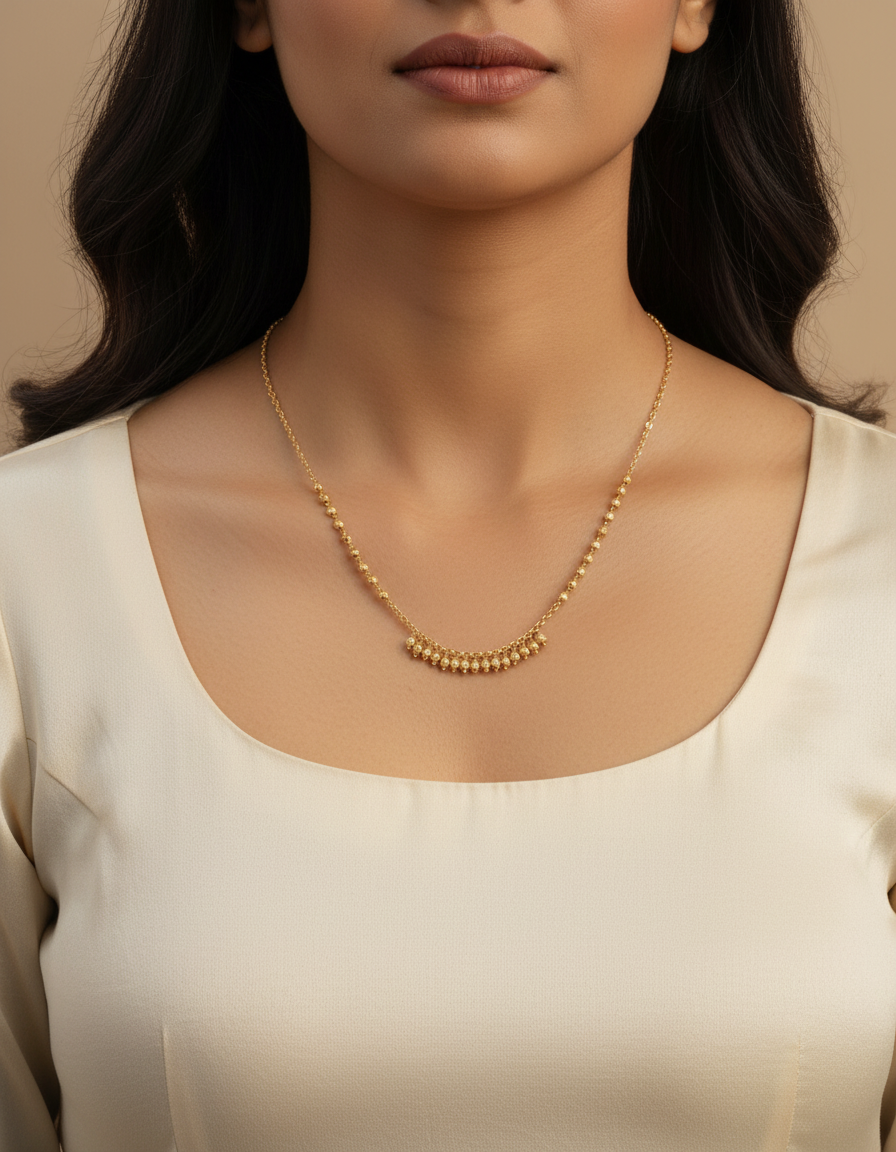 JHB Gold Plated Short Tanmaniya Chain For Women And Girls