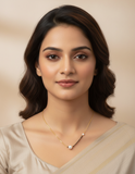 JHB Pearl and Black bead Gold Plated Short Mangalsutra For Women
