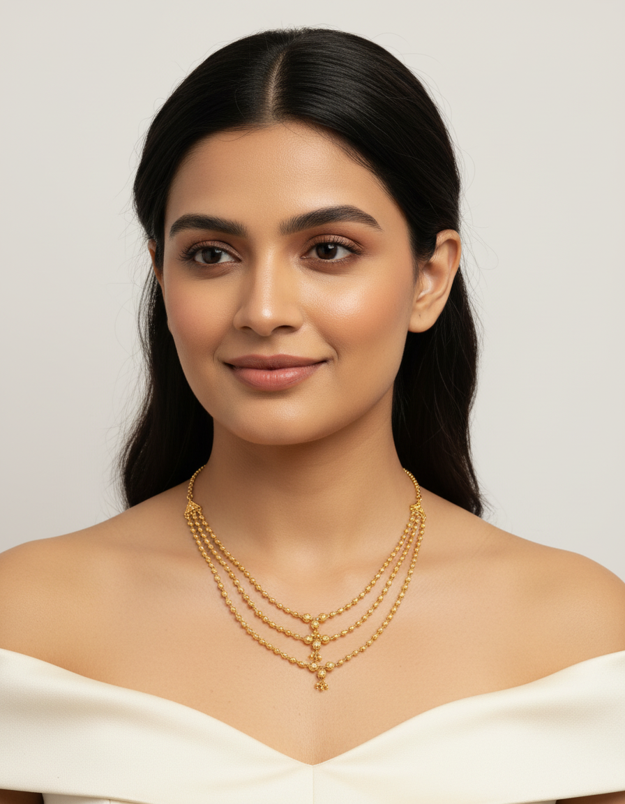 JHB Gold Plated Necklace MATARMALA Hand Made Layer Chain Stylish Jewellery for Women's and Girls