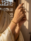 JHB Golden Gold-Plated Brass Bracelet 3 pis Combo for Women And Girl's (3 Pis Golden Bracelet)