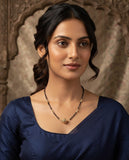 JHB Traditional Tanmaniya Designer Mangalsutra Black Beads Short Chain