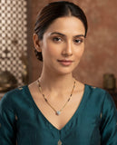 JHB Black Stone Black Bead Chain Short Mangalsutra Tanmaniya Necklace