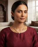 JHB Black Stone Black Bead Chain Short Mangalsutra Tanmaniya Necklace