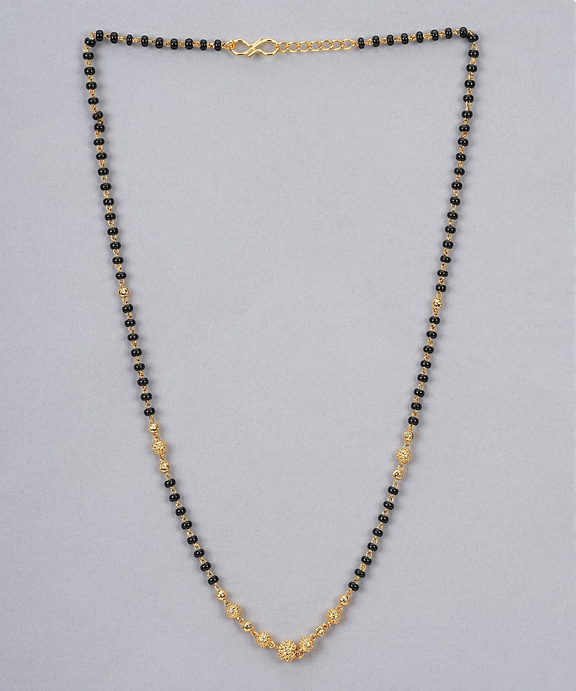 JHB Traditional Tanmaniya Designer Mangalsutra Black Beads Short Chain For Women