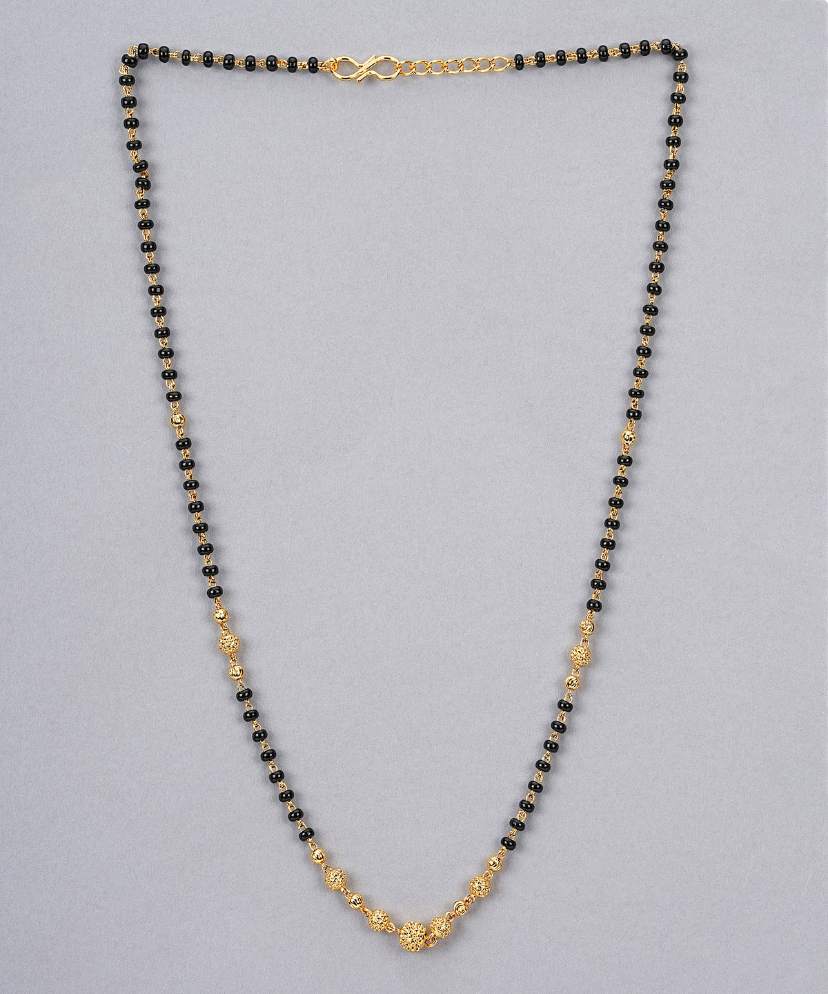 JHB Traditional Tanmaniya Designer Mangalsutra Black Beads Short Chain For Women