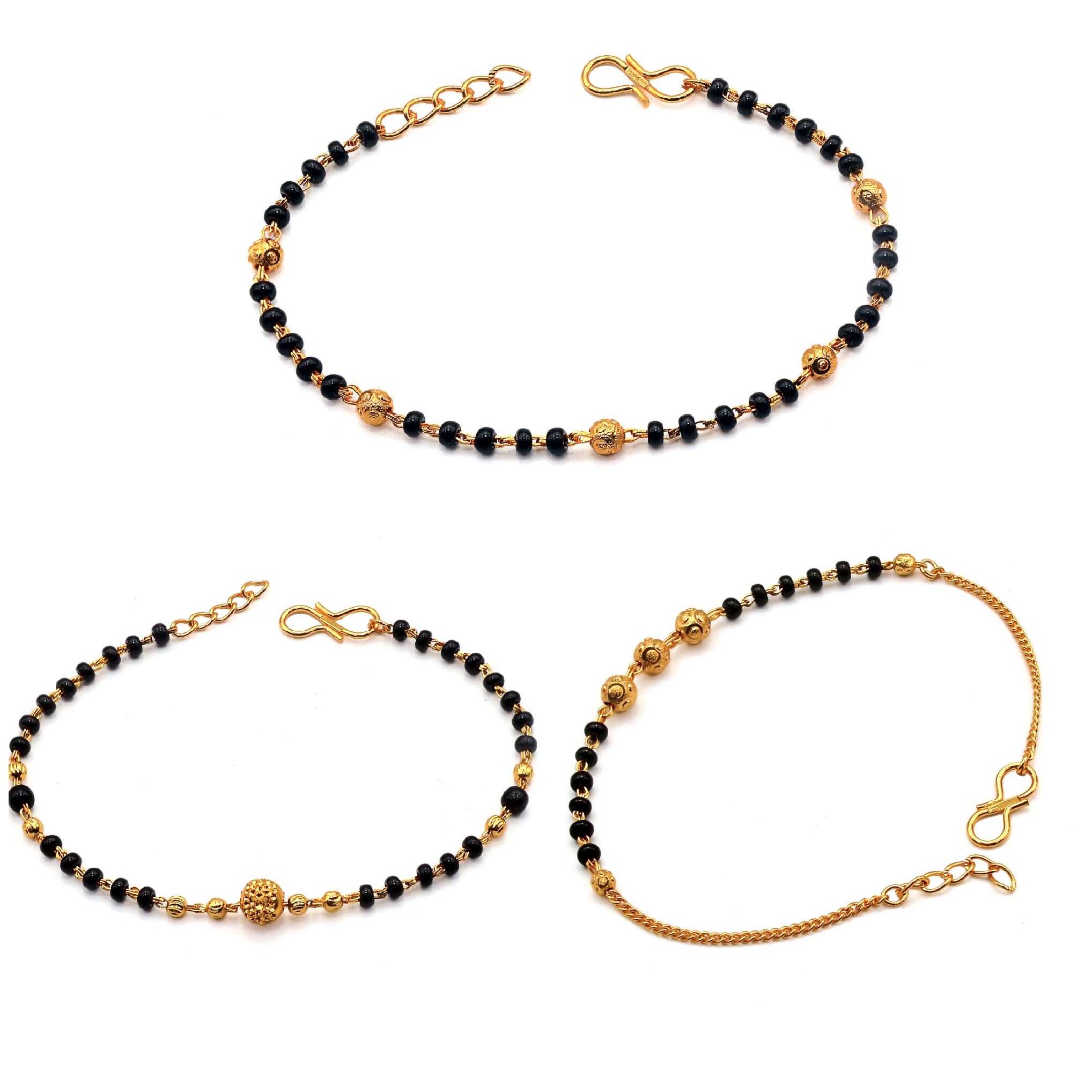 JHB Gold Plated Hand Bracelet 3 pis Combo For Women