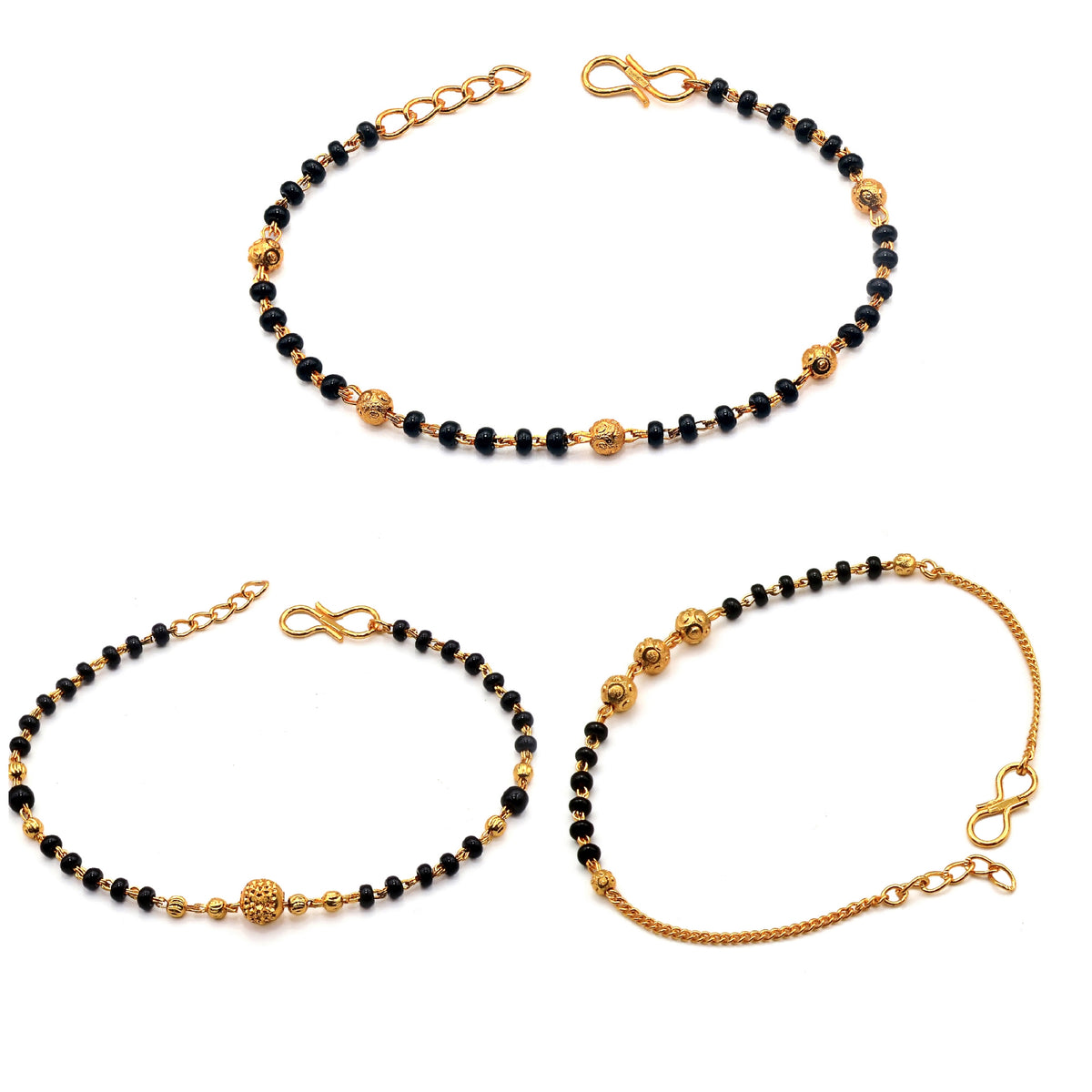 JHB Gold Plated Hand Bracelet 3 pis Combo For Women