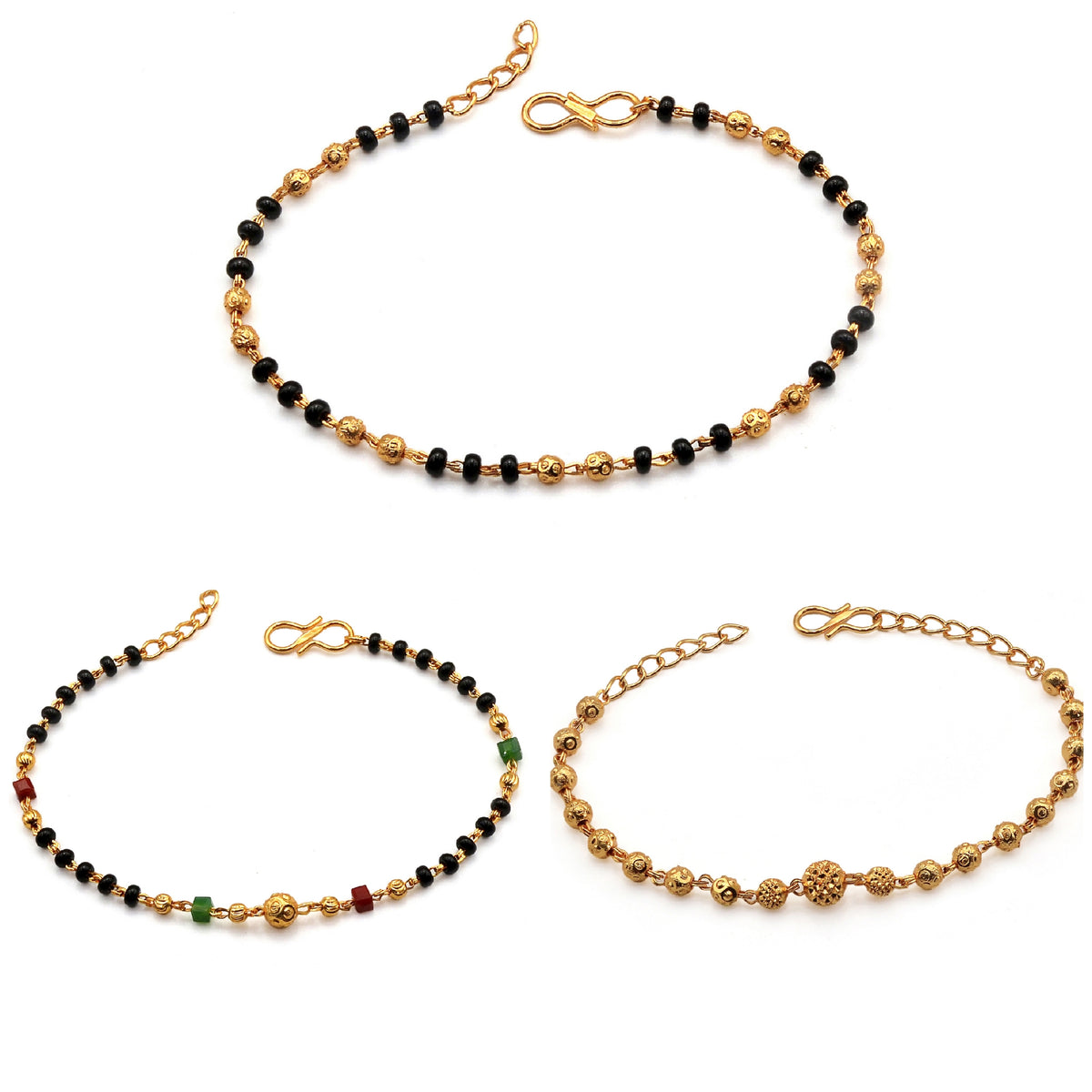 JHB Gold Plated Hand Bracelet 3 pis Combo For Women